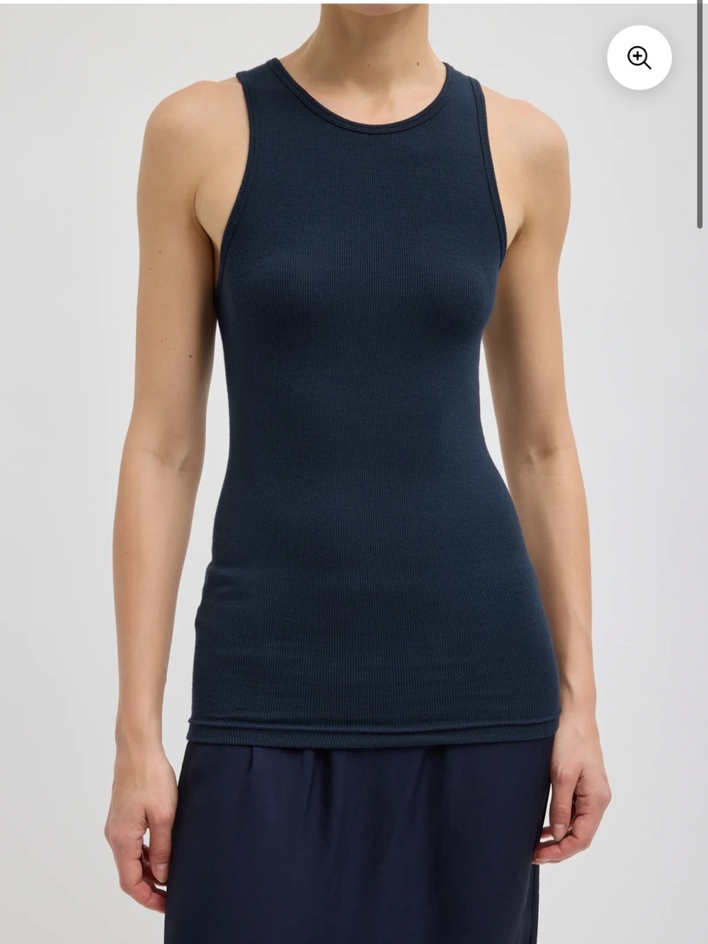 NWT Tibi Circular Fine Rib Tank in Navy size small
